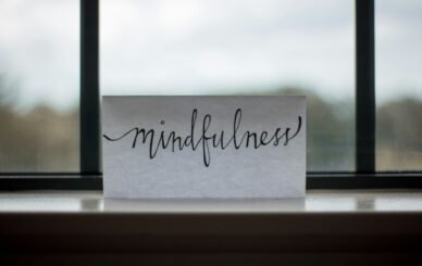 mindfulness printed paper near window